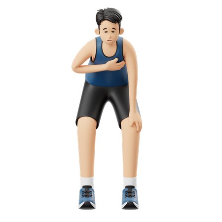 스포츠맨 달리는 헐떡거림  3D Icon
