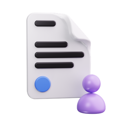 직원의 이력서  3D Icon