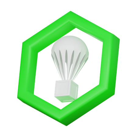 낙하산 배달  3D Icon