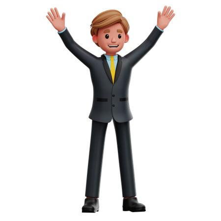 사업가 즐거운  3D Icon