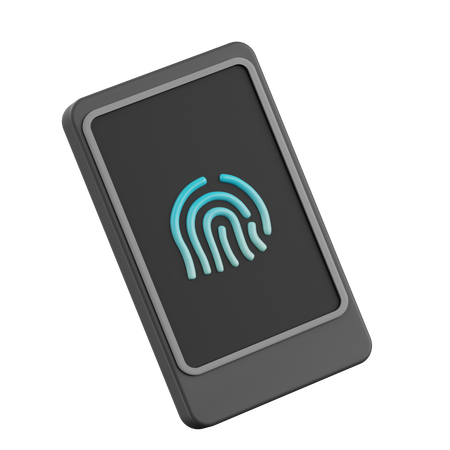 指紋ロック付き携帯電話 3D Icon