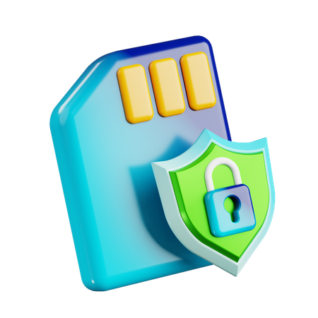 保護されたメモリチャード  3D Icon