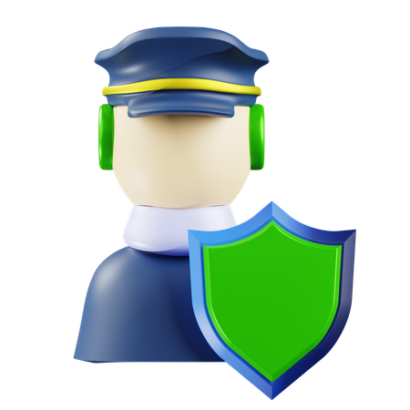 경찰 보호  3D Icon