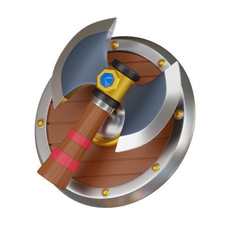中世の斧  3D Icon