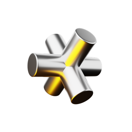 금속 큐브 추상 모양  3D Icon