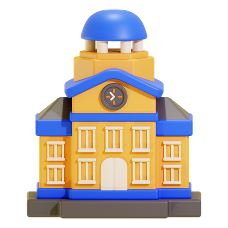 学校の建物  3D Icon
