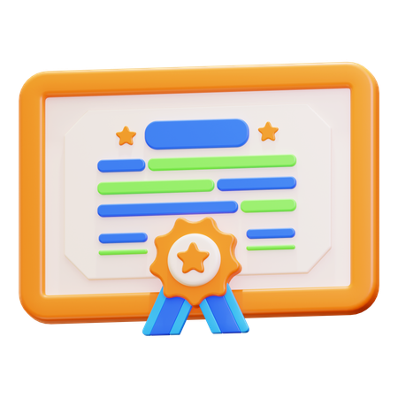 証明書  3D Icon
