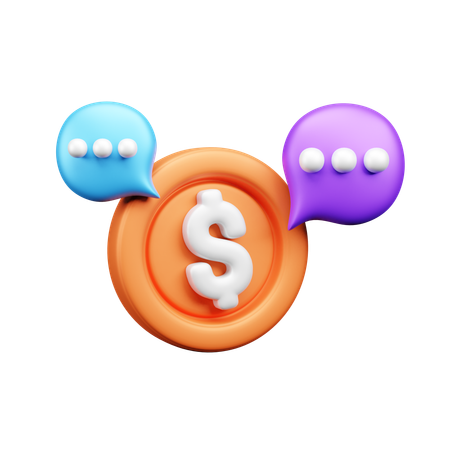金融チャット  3D Icon