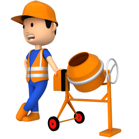 セメントミキサー  3D Icon