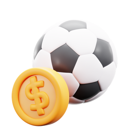 お金 サッカー  3D Icon