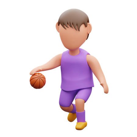 バスケットボールをする少年  3D Icon