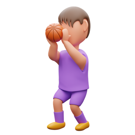 ボールを打つ少年  3D Icon