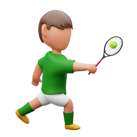 テニスをする少年  3D Icon