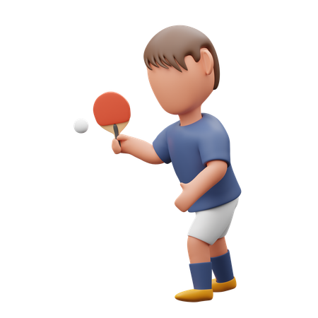 卓球をする少年  3D Icon
