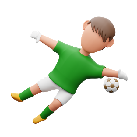 ゴールキーパーがボールを弾く  3D Icon