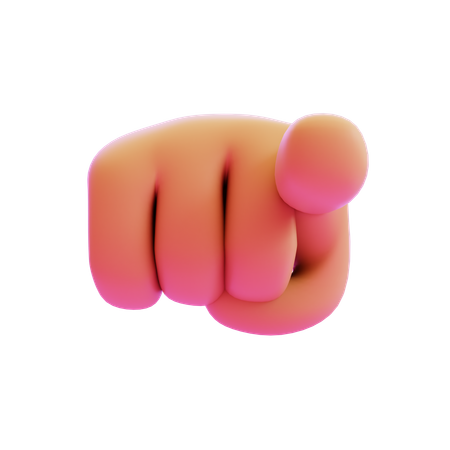 검지 손가락 포인팅 앞 손 제스처  3D Icon