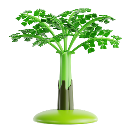 물고기 꼬리 야자  3D Icon