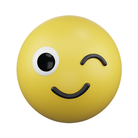 윙크하는 얼굴  3D Icon