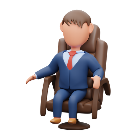 リラックスしているビジネスマン  3D Icon