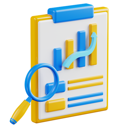 분석 주식  3D Icon
