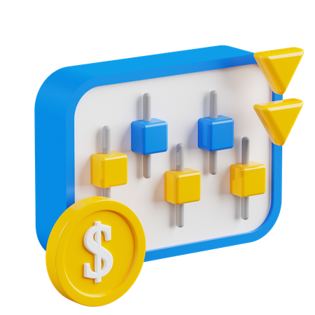 시장 하락  3D Icon