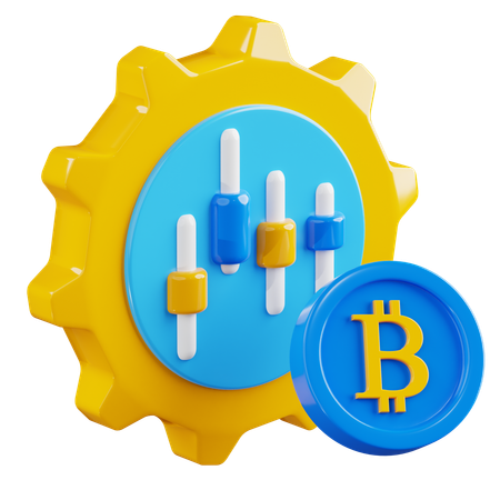 비트코인 통계  3D Icon