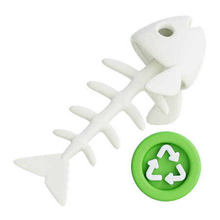 有機廃棄物の魚の骨のリサイクル  3D Icon