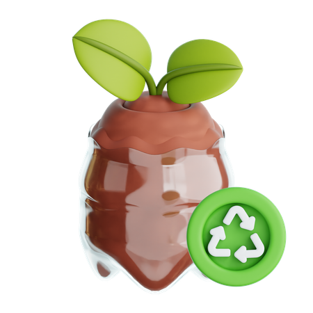 ペットボトルで作った植木鉢  3D Icon