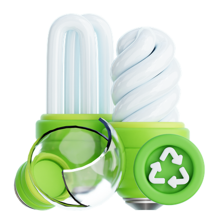 電球のリサイクル  3D Icon