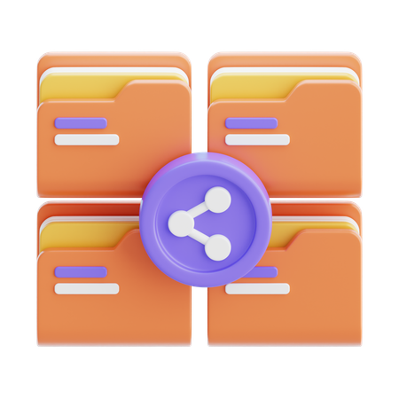 ファイル共有  3D Icon