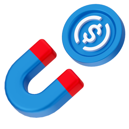 お金を引き寄せる  3D Icon