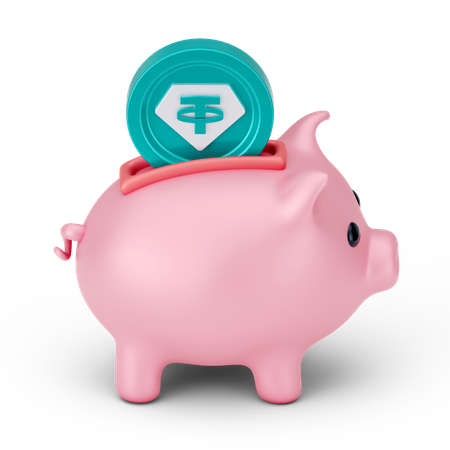 테더 저축  3D Icon