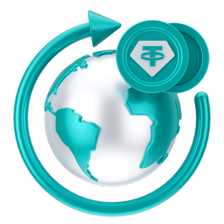 테더 글로벌 네트워크  3D Icon