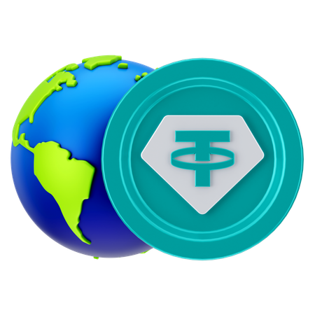 테더 암호화폐 코인  3D Icon