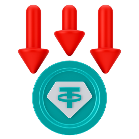암호화폐 시장 감소  3D Icon