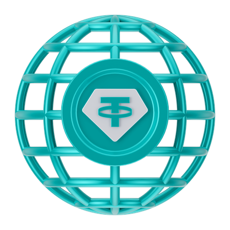 암호화폐 글로브  3D Icon