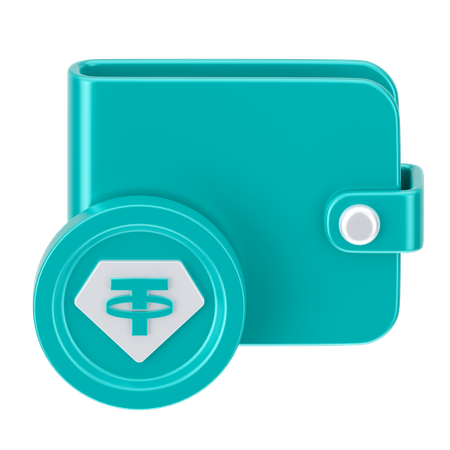 테더 지갑  3D Icon