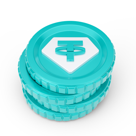 테더 코인 스택  3D Icon