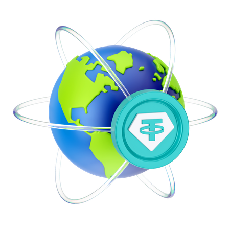 테더 네트워크  3D Icon