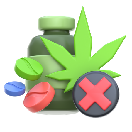 약물 금지  3D Icon