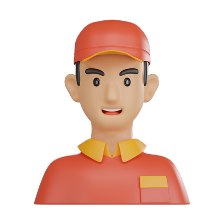 배달부  3D Icon
