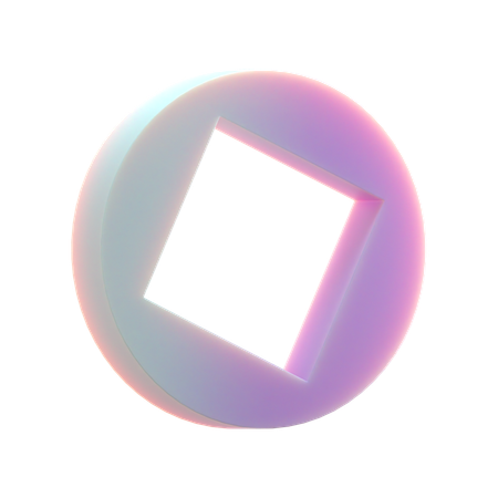ヴィンテージコインの抽象的な形  3D Icon