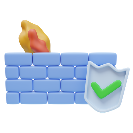 ファイアウォール  3D Icon
