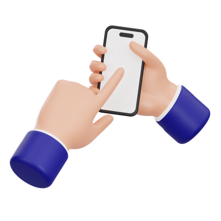 휴대폰을 들고  3D Icon