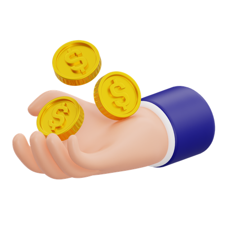 동전을 들고  3D Icon