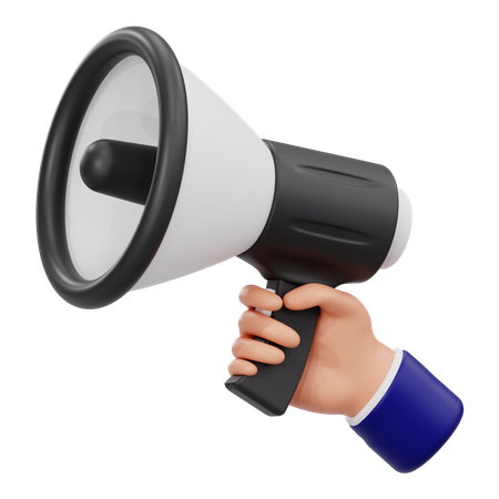 손을 잡고 메가폰  3D Icon