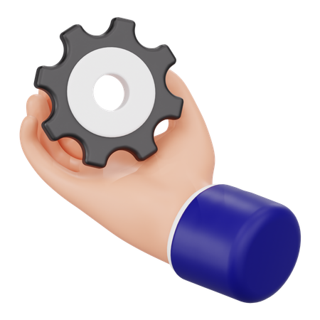 손을 잡고 톱니바퀴  3D Icon