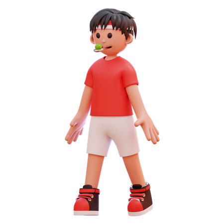 구슬 경주를 하는 소년들  3D Icon