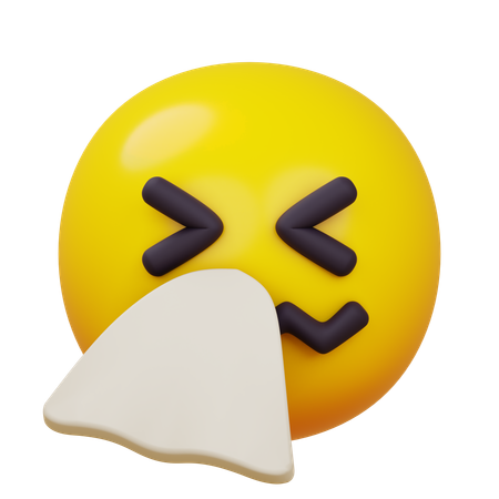 くしゃみをする顔  3D Icon
