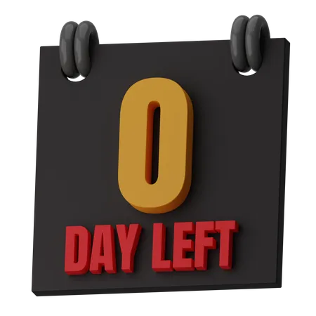 0 Day Left  3D Icon